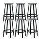 Modern Rotatable Backless Counter Stool Iron Cafe Bar Stool with Pedal Black 6 Piece Set Counter Stool(26"H) Clearhalo 'Bar Furniture' 'Bar Stools' 'bar_stools' 'furn' 'furn_bar_stools' 'Furniture' 'Kitchen & Dining Furniture' 7347849