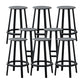 Modern Rotatable Backless Counter Stool Iron Cafe Bar Stool with Pedal Black 8 Piece Set Counter Stool(26"H) Clearhalo 'Bar Furniture' 'Bar Stools' 'bar_stools' 'furn' 'furn_bar_stools' 'Furniture' 'Kitchen & Dining Furniture' 7347850