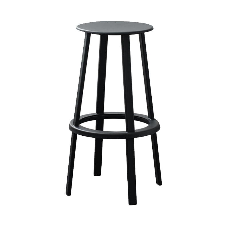 Modern Rotatable Backless Counter Stool Iron Cafe Bar Stool with Pedal Black 1 Piece Bar Stool(30"H) Clearhalo 'Bar Furniture' 'Bar Stools' 'bar_stools' 'furn' 'furn_bar_stools' 'Furniture' 'Kitchen & Dining Furniture' 7347851