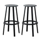 Modern Rotatable Backless Counter Stool Iron Cafe Bar Stool with Pedal Black 2 Piece Set Bar Stool(30"H) Clearhalo 'Bar Furniture' 'Bar Stools' 'bar_stools' 'furn' 'furn_bar_stools' 'Furniture' 'Kitchen & Dining Furniture' 7347852