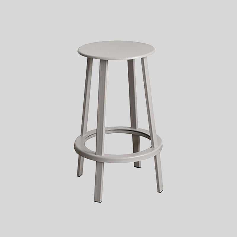 Modern Rotatable Backless Counter Stool Iron Cafe Bar Stool with Pedal Grey 1 Piece Counter Stool(26"H) Clearhalo 'Bar Furniture' 'Bar Stools' 'bar_stools' 'furn' 'furn_bar_stools' 'Furniture' 'Kitchen & Dining Furniture' 7347856