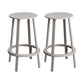 Modern Rotatable Backless Counter Stool Iron Cafe Bar Stool with Pedal Grey 2 Piece Set Counter Stool(26"H) Clearhalo 'Bar Furniture' 'Bar Stools' 'bar_stools' 'furn' 'furn_bar_stools' 'Furniture' 'Kitchen & Dining Furniture' 7347857