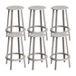 Modern Rotatable Backless Counter Stool Iron Cafe Bar Stool with Pedal Grey 6 Piece Set Counter Stool(26"H) Clearhalo 'Bar Furniture' 'Bar Stools' 'bar_stools' 'furn' 'furn_bar_stools' 'Furniture' 'Kitchen & Dining Furniture' 7347859