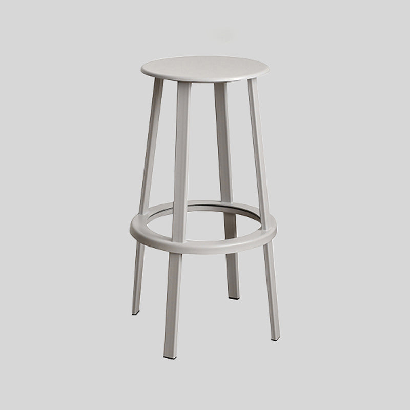 Modern Rotatable Backless Counter Stool Iron Cafe Bar Stool with Pedal Grey 1 Piece Bar Stool(30"H) Clearhalo 'Bar Furniture' 'Bar Stools' 'bar_stools' 'furn' 'furn_bar_stools' 'Furniture' 'Kitchen & Dining Furniture' 7347861
