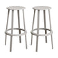 Modern Rotatable Backless Counter Stool Iron Cafe Bar Stool with Pedal Grey 2 Piece Set Bar Stool(30"H) Clearhalo 'Bar Furniture' 'Bar Stools' 'bar_stools' 'furn' 'furn_bar_stools' 'Furniture' 'Kitchen & Dining Furniture' 7347862
