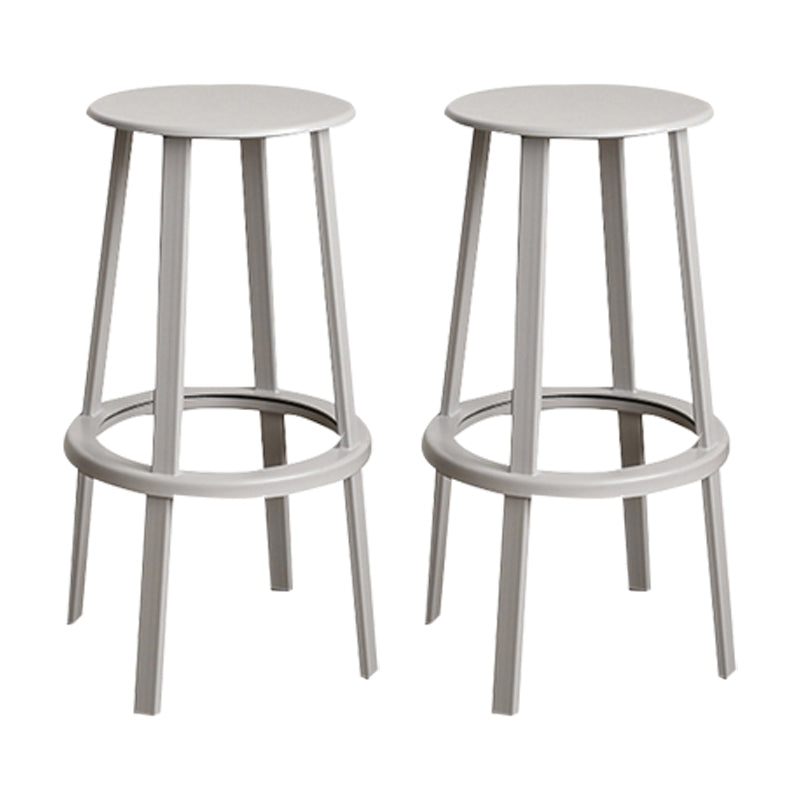 Modern Rotatable Backless Counter Stool Iron Cafe Bar Stool with Pedal Grey 2 Piece Set Bar Stool(30"H) Clearhalo 'Bar Furniture' 'Bar Stools' 'bar_stools' 'furn' 'furn_bar_stools' 'Furniture' 'Kitchen & Dining Furniture' 7347862