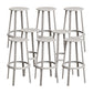 Modern Rotatable Backless Counter Stool Iron Cafe Bar Stool with Pedal Grey 8 Piece Set Bar Stool(30"H) Clearhalo 'Bar Furniture' 'Bar Stools' 'bar_stools' 'furn' 'furn_bar_stools' 'Furniture' 'Kitchen & Dining Furniture' 7347865