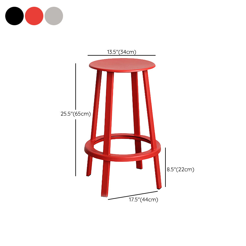 Modern Rotatable Backless Counter Stool Iron Cafe Bar Stool with Pedal Clearhalo 'Bar Furniture' 'Bar Stools' 'bar_stools' 'furn' 'furn_bar_stools' 'Furniture' 'Kitchen & Dining Furniture' 7347866