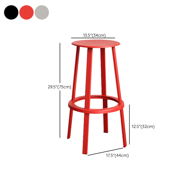 Modern Rotatable Backless Counter Stool Iron Cafe Bar Stool with Pedal Clearhalo 'Bar Furniture' 'Bar Stools' 'bar_stools' 'furn' 'furn_bar_stools' 'Furniture' 'Kitchen & Dining Furniture' 7347867