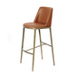 Glam Backrest Armless Counter Stool Iron Bar Stool with Cushion for Cafe Brown 1 Piece Bar Stool(30"H) Clearhalo 'Bar Furniture' 'Bar Stools' 'bar_stools' 'furn' 'furn_bar_stools' 'Furniture' 'Kitchen & Dining Furniture' 7347887