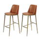 Glam Backrest Armless Counter Stool Iron Bar Stool with Cushion for Cafe Brown 2 Piece Set Bar Stool(30"H) Clearhalo 'Bar Furniture' 'Bar Stools' 'bar_stools' 'furn' 'furn_bar_stools' 'Furniture' 'Kitchen & Dining Furniture' 7347888