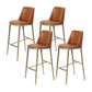 Glam Backrest Armless Counter Stool Iron Bar Stool with Cushion for Cafe Brown 4 Piece Set Bar Stool(30"H) Clearhalo 'Bar Furniture' 'Bar Stools' 'bar_stools' 'furn' 'furn_bar_stools' 'Furniture' 'Kitchen & Dining Furniture' 7347889