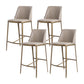 Glam Backrest Armless Counter Stool Iron Bar Stool with Cushion for Cafe Light Gray 4 Piece Set Short Stool(22"H) Clearhalo 'Bar Furniture' 'Bar Stools' 'bar_stools' 'furn' 'furn_bar_stools' 'Furniture' 'Kitchen & Dining Furniture' 7347894