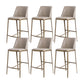 Glam Backrest Armless Counter Stool Iron Bar Stool with Cushion for Cafe Light Gray 6 Piece Set Short Stool(22"H) Clearhalo 'Bar Furniture' 'Bar Stools' 'bar_stools' 'furn' 'furn_bar_stools' 'Furniture' 'Kitchen & Dining Furniture' 7347895