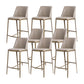 Glam Backrest Armless Counter Stool Iron Bar Stool with Cushion for Cafe Light Gray 8 Piece Set Short Stool(22"H) Clearhalo 'Bar Furniture' 'Bar Stools' 'bar_stools' 'furn' 'furn_bar_stools' 'Furniture' 'Kitchen & Dining Furniture' 7347896