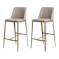 Glam Backrest Armless Counter Stool Iron Bar Stool with Cushion for Cafe Light Gray 2 Piece Set Counter Stool(26"H) Clearhalo 'Bar Furniture' 'Bar Stools' 'bar_stools' 'furn' 'furn_bar_stools' 'Furniture' 'Kitchen & Dining Furniture' 7347898