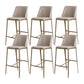 Glam Backrest Armless Counter Stool Iron Bar Stool with Cushion for Cafe Light Gray 6 Piece Set Counter Stool(26"H) Clearhalo 'Bar Furniture' 'Bar Stools' 'bar_stools' 'furn' 'furn_bar_stools' 'Furniture' 'Kitchen & Dining Furniture' 7347900