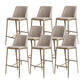 Glam Backrest Armless Counter Stool Iron Bar Stool with Cushion for Cafe Light Gray 8 Piece Set Counter Stool(26"H) Clearhalo 'Bar Furniture' 'Bar Stools' 'bar_stools' 'furn' 'furn_bar_stools' 'Furniture' 'Kitchen & Dining Furniture' 7347901