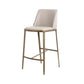 Glam Backrest Armless Counter Stool Iron Bar Stool with Cushion for Cafe Gray-White 1 Piece Short Stool(22"H) Clearhalo 'Bar Furniture' 'Bar Stools' 'bar_stools' 'furn' 'furn_bar_stools' 'Furniture' 'Kitchen & Dining Furniture' 7347907