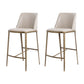 Glam Backrest Armless Counter Stool Iron Bar Stool with Cushion for Cafe Gray-White 2 Piece Set Short Stool(22"H) Clearhalo 'Bar Furniture' 'Bar Stools' 'bar_stools' 'furn' 'furn_bar_stools' 'Furniture' 'Kitchen & Dining Furniture' 7347908