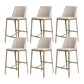 Glam Backrest Armless Counter Stool Iron Bar Stool with Cushion for Cafe Gray-White 6 Piece Set Short Stool(22"H) Clearhalo 'Bar Furniture' 'Bar Stools' 'bar_stools' 'furn' 'furn_bar_stools' 'Furniture' 'Kitchen & Dining Furniture' 7347910