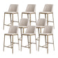 Glam Backrest Armless Counter Stool Iron Bar Stool with Cushion for Cafe Gray-White 8 Piece Set Short Stool(22"H) Clearhalo 'Bar Furniture' 'Bar Stools' 'bar_stools' 'furn' 'furn_bar_stools' 'Furniture' 'Kitchen & Dining Furniture' 7347911