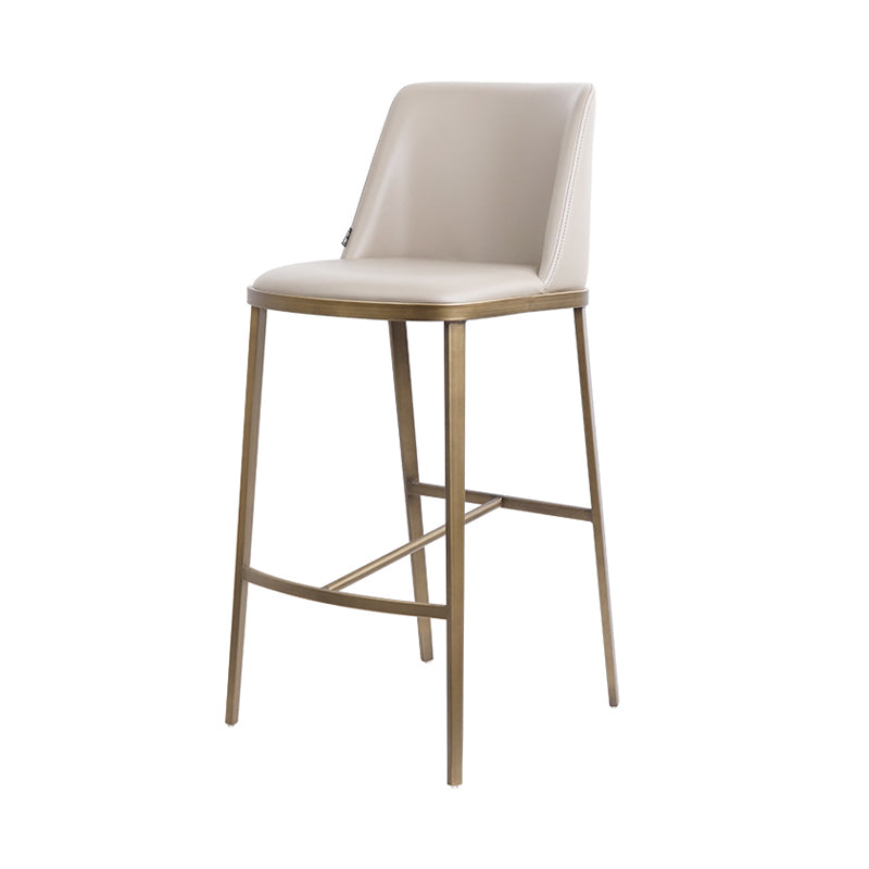 Glam Backrest Armless Counter Stool Iron Bar Stool with Cushion for Cafe Gray-White 1 Piece Counter Stool(26"H) Clearhalo 'Bar Furniture' 'Bar Stools' 'bar_stools' 'furn' 'furn_bar_stools' 'Furniture' 'Kitchen & Dining Furniture' 7347912