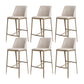Glam Backrest Armless Counter Stool Iron Bar Stool with Cushion for Cafe Gray-White 6 Piece Set Counter Stool(26"H) Clearhalo 'Bar Furniture' 'Bar Stools' 'bar_stools' 'furn' 'furn_bar_stools' 'Furniture' 'Kitchen & Dining Furniture' 7347915