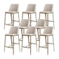 Glam Backrest Armless Counter Stool Iron Bar Stool with Cushion for Cafe Gray-White 8 Piece Set Counter Stool(26"H) Clearhalo 'Bar Furniture' 'Bar Stools' 'bar_stools' 'furn' 'furn_bar_stools' 'Furniture' 'Kitchen & Dining Furniture' 7347916