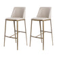 Glam Backrest Armless Counter Stool Iron Bar Stool with Cushion for Cafe Gray-White 2 Piece Set Bar Stool(30"H) Clearhalo 'Bar Furniture' 'Bar Stools' 'bar_stools' 'furn' 'furn_bar_stools' 'Furniture' 'Kitchen & Dining Furniture' 7347918