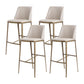 Glam Backrest Armless Counter Stool Iron Bar Stool with Cushion for Cafe Gray-White 4 Piece Set Bar Stool(30"H) Clearhalo 'Bar Furniture' 'Bar Stools' 'bar_stools' 'furn' 'furn_bar_stools' 'Furniture' 'Kitchen & Dining Furniture' 7347919
