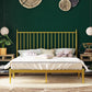Glam Solid Color Open-Frame Bed Metal Open-Frame Bed with Headboard