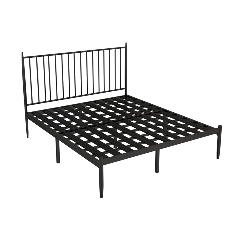 Glam Solid Color Open-Frame Bed Metal Open-Frame Bed with Headboard
