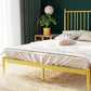 Glam Solid Color Open-Frame Bed Metal Open-Frame Bed with Headboard