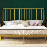 Glam Solid Color Open-Frame Bed Metal Open-Frame Bed with Headboard