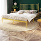 Glam Solid Color Open-Frame Bed Metal Open-Frame Bed with Headboard