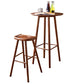 Modern Style Bar Table Set 1/2/3 Pieces Round Solid Wood Bar table with Backless Stools Table & Chair(s) 2 Piece Set Clearhalo 'Bar Furniture' 'furn' 'furn_home_bar_bar_sets' 'Furniture' 'Home Bars & Bar Sets' 'home_bar_bar_sets' 'Kitchen & Dining Furniture' 7348711