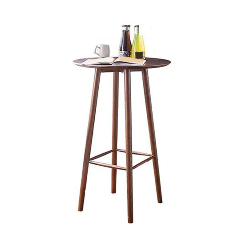 Modern Style Bar Table Set 1/2/3 Pieces Round Solid Wood Bar table with Backless Stools Table 1 Piece Clearhalo 'Bar Furniture' 'furn' 'furn_home_bar_bar_sets' 'Furniture' 'Home Bars & Bar Sets' 'home_bar_bar_sets' 'Kitchen & Dining Furniture' 7348716