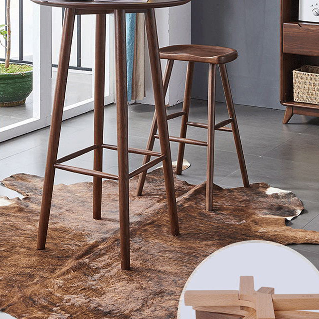 Modern Style Bar Table Set 1/2/3 Pieces Round Solid Wood Bar table with Backless Stools Clearhalo 'Bar Furniture' 'furn' 'furn_home_bar_bar_sets' 'Furniture' 'Home Bars & Bar Sets' 'home_bar_bar_sets' 'Kitchen & Dining Furniture' 7348719