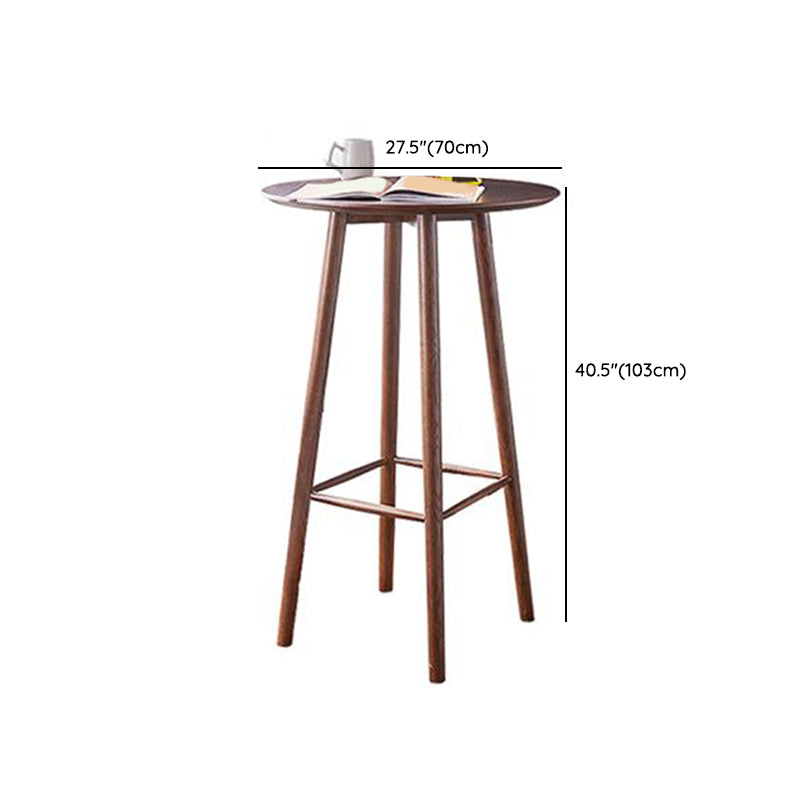 Modern Style Bar Table Set 1/2/3 Pieces Round Solid Wood Bar table with Backless Stools Clearhalo 'Bar Furniture' 'furn' 'furn_home_bar_bar_sets' 'Furniture' 'Home Bars & Bar Sets' 'home_bar_bar_sets' 'Kitchen & Dining Furniture' 7348720