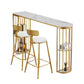 Glam Style Bar Bistro Set 1/3 Pieces Stone Bar-Height Bar table with Upholstered Stools Table & Chair(s) White-Gold Clearhalo 'Bar Furniture' 'furn' 'furn_home_bar_bar_sets' 'Furniture' 'Home Bars & Bar Sets' 'home_bar_bar_sets' 'Kitchen & Dining Furniture' 7348723