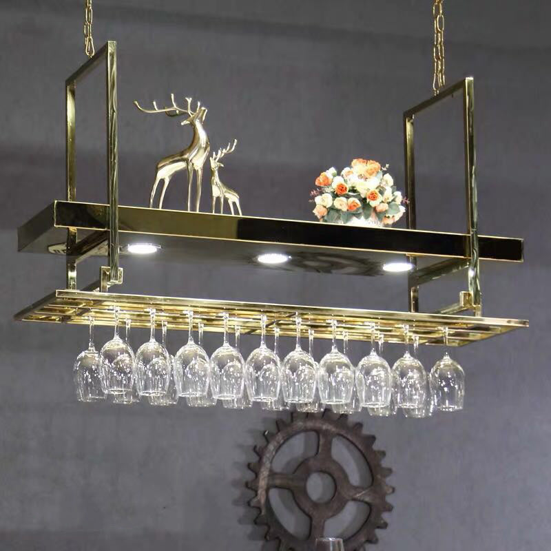 Luxe wijnglasrek metalen keuken stengel houder in goud