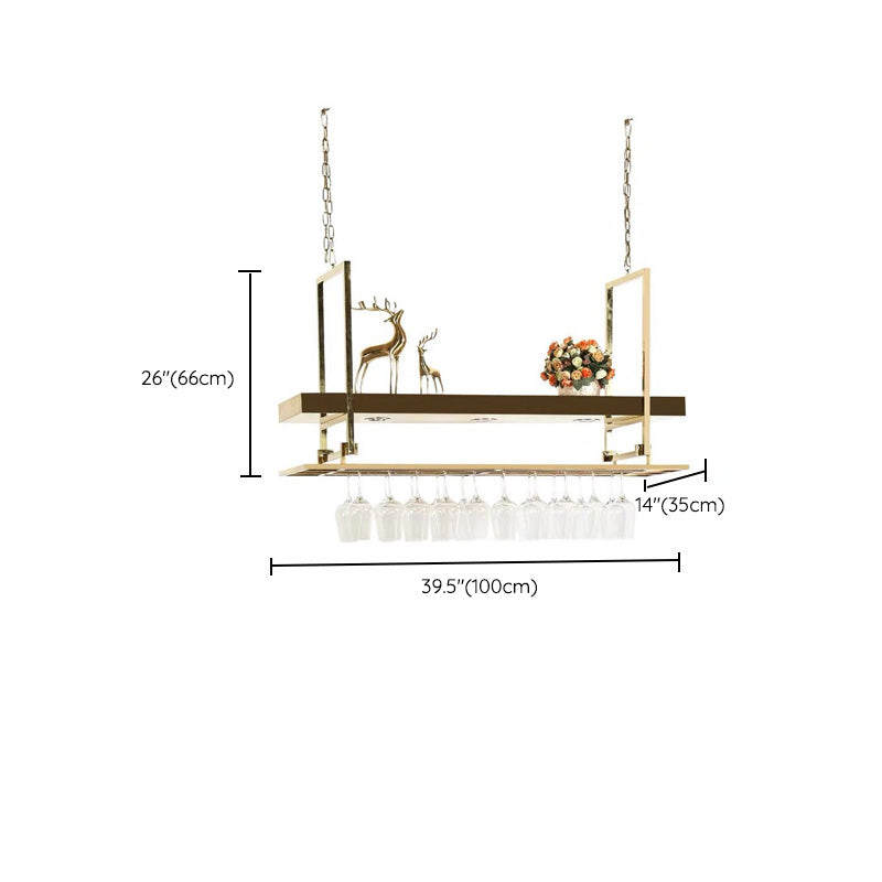 Luxe wijnglasrek metalen keuken stengel houder in goud
