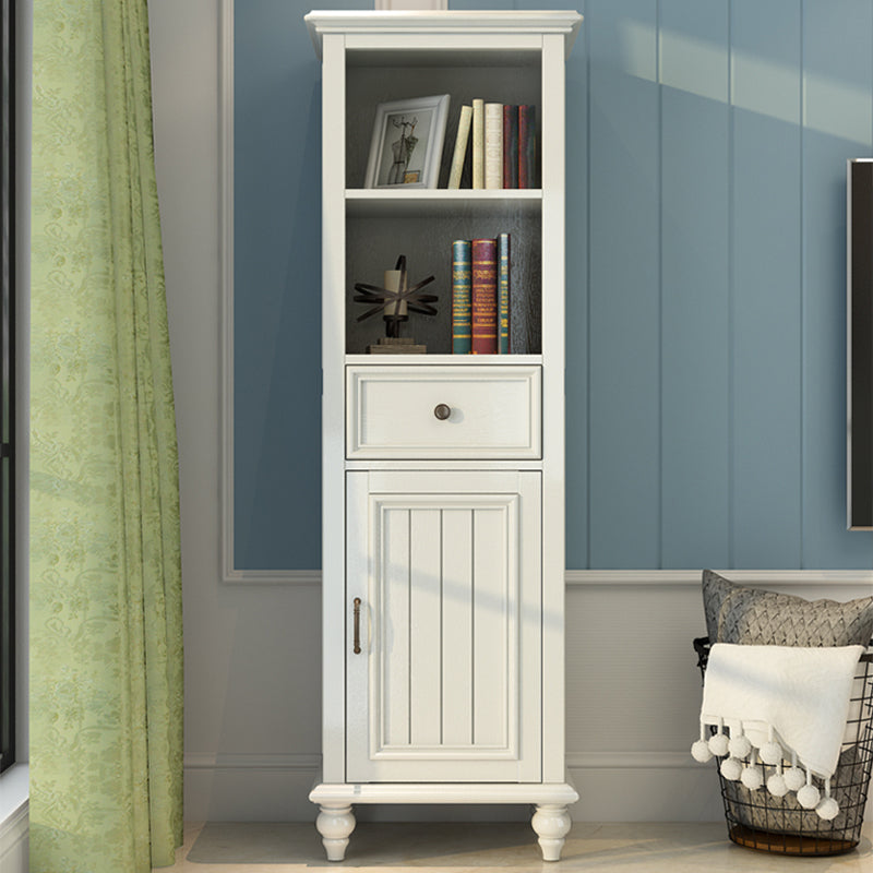 Solid Wood 1 - Drawer Storage Cabinet, 1-Door Lacquered Accent Cabinet 20"L x 14"W x 59"H Clearhalo 'Cabinets & Chests' 'cabinets_chests' 'furn' 'furn_cabinets_chests' 'Furniture' 'Living Room Furniture' 7348760