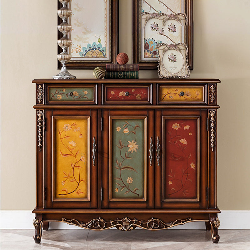 Industrial Cabriole Legs Accent Cabinet Solid Wood Storage Cabinet 50"L x 16"W x 44"H Brown Clearhalo 'Cabinets & Chests' 'cabinets_chests' 'furn' 'furn_cabinets_chests' 'Furniture' 'Living Room Furniture' 7348880