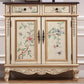 Industrial Cabriole Legs Accent Cabinet Solid Wood Storage Cabinet 43"L x 14"W x 44"H White Clearhalo 'Cabinets & Chests' 'cabinets_chests' 'furn' 'furn_cabinets_chests' 'Furniture' 'Living Room Furniture' 7348881