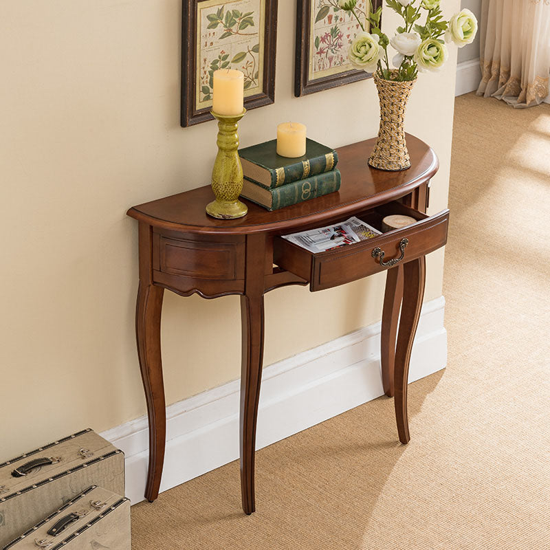 13 inch Wide Accent Table Mid-Century Modern Solid Wood Console Table