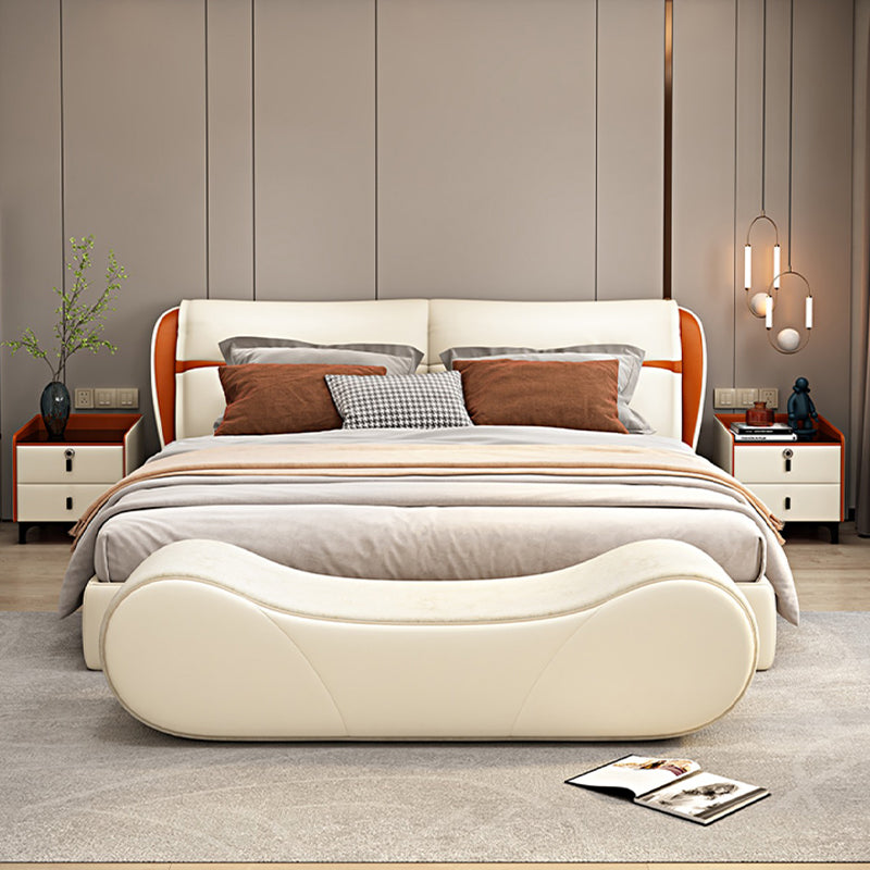 20 Inch Width Cushioned Seating Bench Modern Entryway and Bedroom Bench 71"L x 20"W x 20"H Off-White Clearhalo 'Benches' 'Chairs & Seating' 'furn' 'furn_benches' 'Furniture' 'Living Room Furniture' 7349360