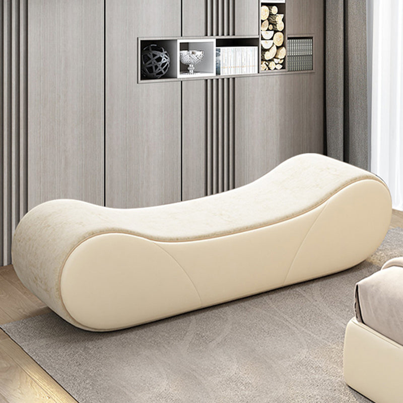 20 Inch Width Cushioned Seating Bench Modern Entryway and Bedroom Bench 79"L x 20"W x 20"H Off-White Clearhalo 'Benches' 'Chairs & Seating' 'furn' 'furn_benches' 'Furniture' 'Living Room Furniture' 7349364