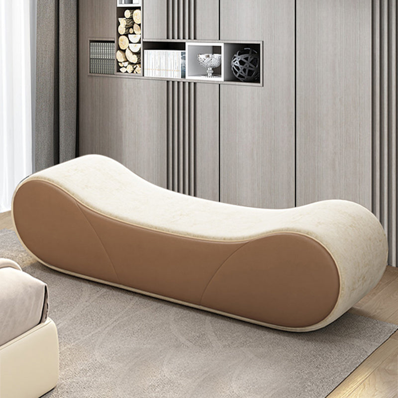 20 Inch Width Cushioned Seating Bench Modern Entryway and Bedroom Bench Brown Clearhalo 'Benches' 'Chairs & Seating' 'furn' 'furn_benches' 'Furniture' 'Living Room Furniture' 7349367